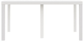 vidaXL Κήπου Τραπέζι Λευκό 150x100x73 εκ Πλαστικό Ράττα