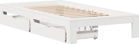 vidaXL Σκελετός Κρεβ. Χωρίς Στρώμα Λευκό 90x190 εκ Μασίφ Πεύκο
