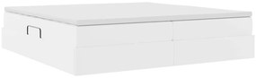 vidaXL Κρεβάτι με αποθηκευτικό χώρο και στρώμα Λευκό 200 x 200 cm