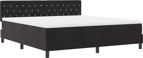 vidaXL LED Κρεβάτι με βάθρο με στρώμα Μαύρο 180 x 200 cm Βελούδο