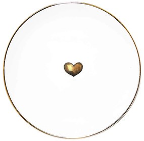Πιατάκι - Σουβέρ Gold Love Heart Fine Bone China Coaster 70004-GLD Φ10cm White-Gold Rory Dobner Bone China