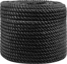 vidaXL Σχοινί Από Τζute 10 mm Μαύρο 100% Τζούτα Tossa