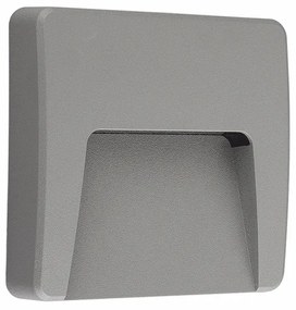 LED WALL SQUARE LUMINAIRE GREY 230V AC IP65 3W 3000K 200LM RA80 - SLIM42 - SLIM42