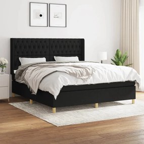 ΚΡΕΒΑΤΙ BOXSPRING ΜΕ ΣΤΡΩΜΑ ΜΑΥΡΟ 180X200 ΕΚ. ΥΦΑΣΜΑΤΙΝΟ 3132251