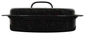 Γάστρα Εμαγιέ 01-9052 Με Σχάρα 42X32Cm Μέταλλο Black Estia Aluminium