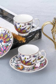Stewehome Σετ πορσελάνινα φλιτζάνια καφέ για 6 άτομα Λευκό