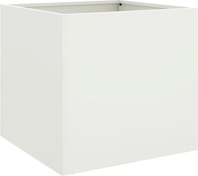vidaXL Ζαρντινιέρα Λευκή 49x47x46 εκ. από Χάλυβα