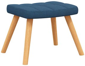 vidaXL Πολυθρόνα Relax Μπλε Υφασμάτινη με Σκαμπό