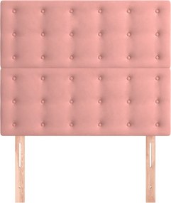 vidaXL Κεφαλάρι Ροζ Βελούδινο 90x5x118/128 εκ.