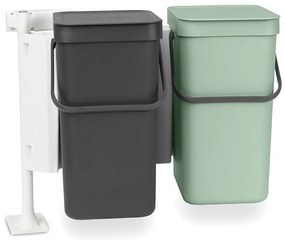Brabantia 1005513 Κάδος Απορριμμάτων Sort&amp;Go 2x12L, Dark Grey &amp; Jade Green