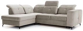 Γωνιακός καναπές Κρεβάτι BELAVIO L, με αποθηκευτικό χώρο, μπέζ ανοιχτό 272x107x207cm-Αριστερή γωνία-BOG4334