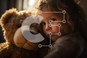 Intra Συλλεκτικό Ξύλινο Παζλ Plywood 4mm - Λυπημένο κορίτσι με αρκουδάκι δίπλα στο παράθυρο Σε Ξύλινο Κουτί - Διαστάσεις Puzzle: 10x10 cm – 25 κομμάτια