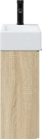 vidaXL Μονάδα μπάνιου με βρύση Sonoma Δρυς 45,5 x 22,5 x 84 εκ