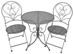 Σαλόνι Byron (Σετ 3Τμχ) 278-00-002 60x70cm(x1), 40x40x90cm(x2) Grey 2 Θέσεων
