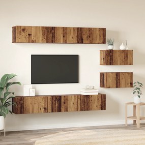 vidaXL Σετ επίπλου τηλεόρασης 8 pcs Παλαιό ξύλο 60 x 30 x 30.5 εκ.