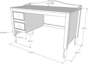 Γραφείο Bella  White  120x65x85cm  BC70018 BabyCute