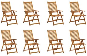 3075053 vidaXL Καρέκλες Κήπου Πτυσσόμενες 8 Τεμαχίων από Μασίφ Ξύλο Ακακίας Καφέ, 1 Τεμάχιο