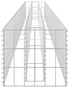 Συρματοκιβώτιο-Γλάστρα Υπερυψωμένη 360x30x30 εκ. Γαλβ. Χάλυβας - Ασήμι