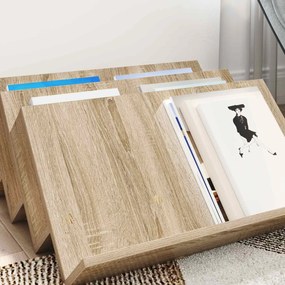 vidaXL Ράφι Περιοδικών με ράφι Δρύς Sonoma 65 x 53 x 28,5 εκ