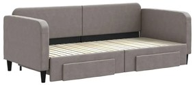 vidaXL Καναπές Κρεβάτι Συρόμενος Taupe 90x200 εκ. Ύφασμα & Συρτάρια