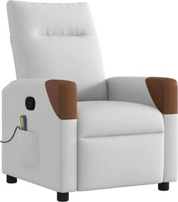 vidaXL καρέκλα ανάκλισης μασάζ Cloud Grey Fabric