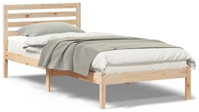 vidaXL Σκελετός Κρεβατιού Καφέ 80 x 210 cm Μασίφ ξύλο πεύκου