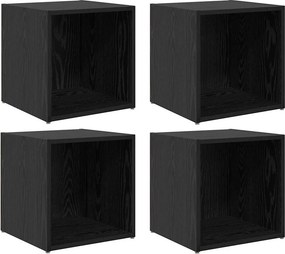 vidaXL Σετ επίπλου τηλεόρασης 4 pcs Μαύρο Επεξεργασμένο Ξύλο