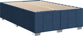 vidaXL Κρεβάτι box spring με στρώμα Μπλε 120 x 190 cm Ύφασμα