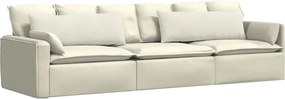 vidaXL Μαξιλάρι Καναπέ 2 τμχ. Βελούδο Κρεμ 120 x 40 cm