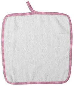 Λαβέτα Ώμου Βρεφική 47 White-Pink DimCol Baby Napkin 30x30cm 100% Βαμβάκι