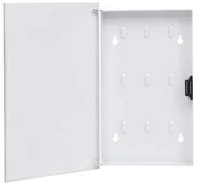 vidaXL Κλειδοθήκη με Μαγνητικό Πίνακα Λευκή 30 x 20 x 5,5 εκ.