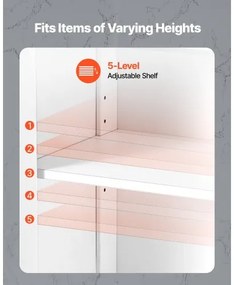 VEVOR Wooden Bathroom Floor Cabinet Storage Organizer Adjustable Shelf White