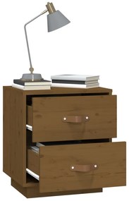 vidaXL Κομοδίνα 2 τεμ. Καφέ Μελί 40x34x45 εκ. από Μασίφ Ξύλο Πεύκου