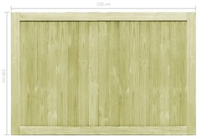 Πόρτες Φράχτη 2 τεμ. 300 x 100 εκ. από Εμποτισμένο Ξύλο Πεύκου - Πράσινο