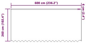vidaXL Κουρτίνα Δαντέλας με κουρτίνες Λευκό 260 x 600 εκ Πολυεστέρας