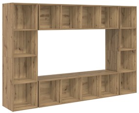 vidaXL Σετ επίπλου τηλεόρασης Επιτοίχιο 4 pcs Καφέ 37 x 37 x 142.5 εκ