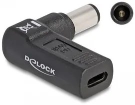 DELOCK αντάπτορας τροφοδοσίας 60008, USB-C σε Dell 7.4x5mm, 90°, μαύρος