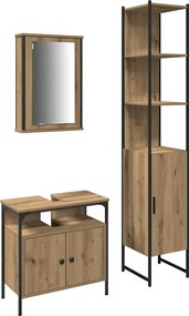 vidaXL Σετ Επίπλων Μπάνιου 3 pcs Artisan Oak Επεξεργασμένο ξύλο