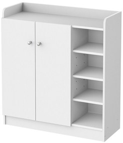 HOMCOM ντουλάπι παπουτσιών, 4 ράφια. 1 ντουλάπι, 83 x 30 x 90 cm, λευκό