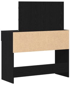 vidaXL Τραπεζάκι Μακιγιάζ με LED Μαύρης Δρυς 100x40x120 εκ