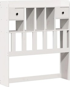 vidaXL Κρεβάτι Βιβλιοθήκη Χωρίς Στρώμα Λευκό 75x190 εκ Μασίφ Πεύκο