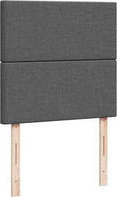 vidaXL Κρεβάτι Boxspring με Στρώμα Σκούρο Γκρι 90x190 εκ. Υφασμάτινο