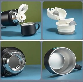 Φορητό παγούρι-θερμός με φλιτζάνι - 800ml - CF8279 - 882799 - Black