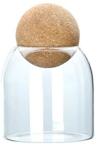 Estia Δοχείο Αποθήκευσης Γυάλινο 450ml 9x9x13cm Με Καπάκι Φελλού 01-19600