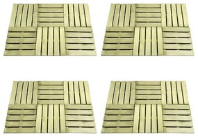 Πλακάκια Deck 24 τεμ. Πράσινα 50 x 50 εκ. Ξύλινα - Πράσινο