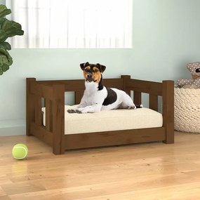 Κρεβάτι Σκύλου Μελί 55,5 x 45,5 x 28 εκ. από Μασίφ Ξύλο Πεύκου - Καφέ