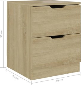 vidaXL Κομοδίνο Χρώμα Sonoma Δρυς 40 x 40 x 50 εκ. από Μοριοσανίδα