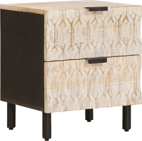 vidaXL Κομοδίνο 2 pcs Λευκό 40 x 33 x 46 εκ. Στερεό ξύλο μάνγκο