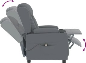 vidaXL Πολυθρόνα Ηλεκτρική Ανακλινόμενη Γκρι από Συνθετικό Δέρμα