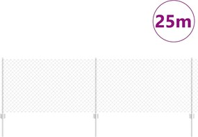 vidaXL Τεντώτο με στήριγμα Ασημί 0,8 x 25 m Ατσάλι